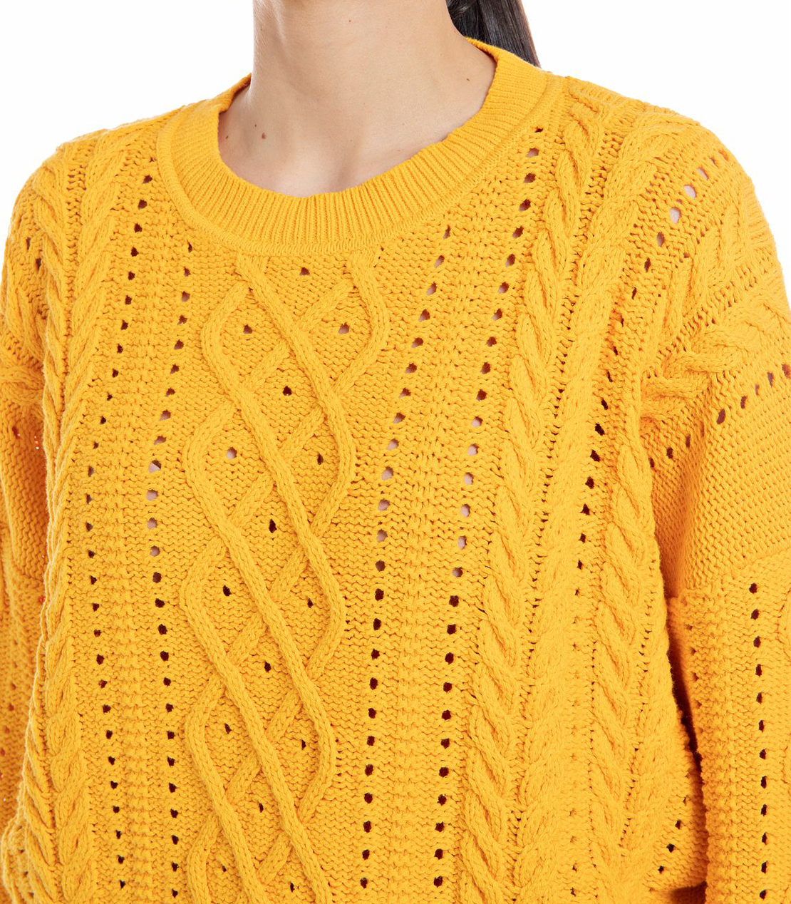 コットンケーブルニット 詳細画像 イエロー 4